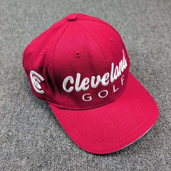 Cleveland Golf Vintage Aesthetic Strapback Hat OSFM Red Cotton Sporty Dad Cap — photo 2